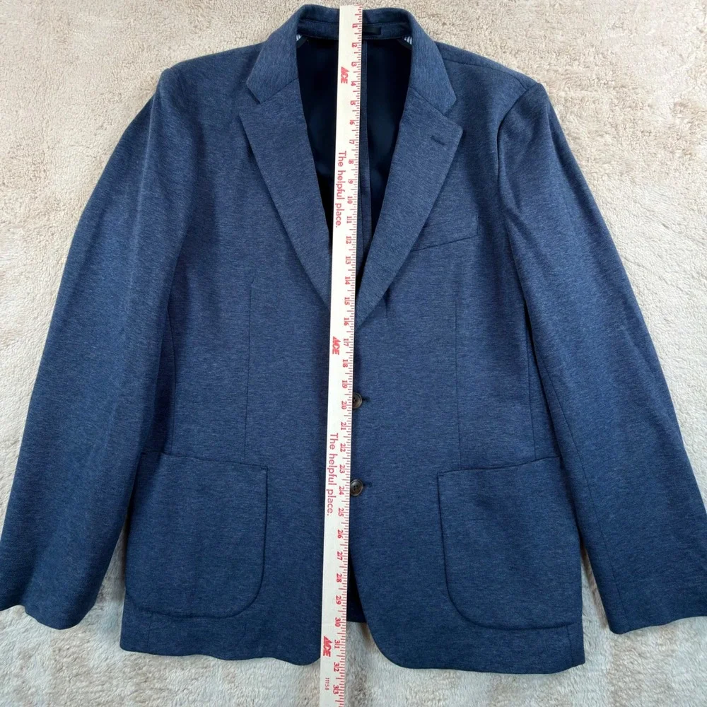 J.Crew Mens Size 44R Thompson Blazer Navy Melange Knit Cotton Blend BW430 NWT